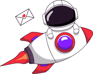 астронавт с ракетой